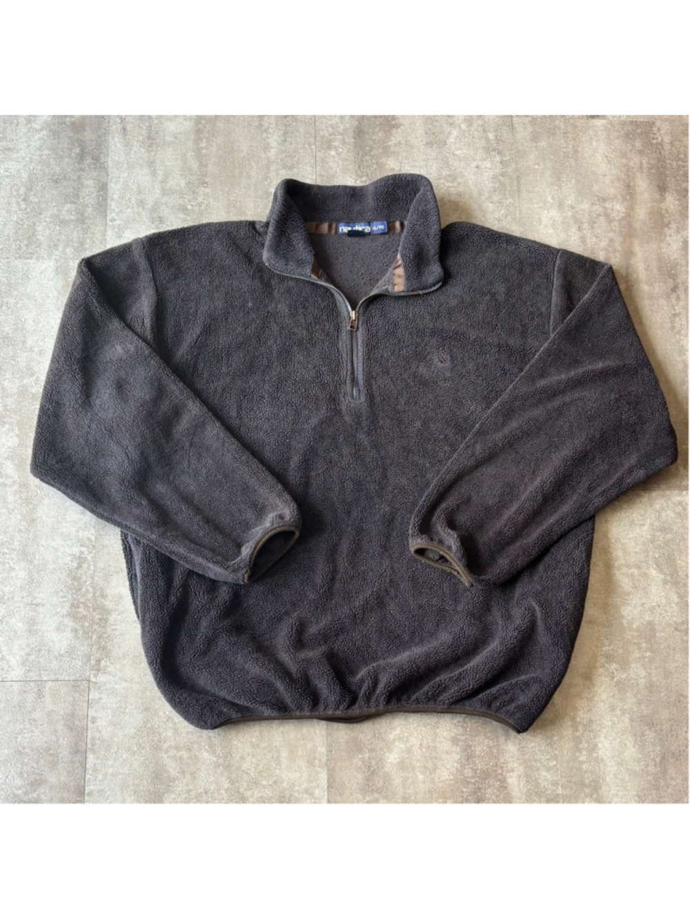 Vintage Nautica Deep Pile Fleece Quarter Zip Sweater Mens XL Made in USA